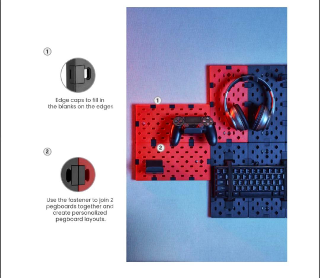 ペグボード14個 ブラック&レッド