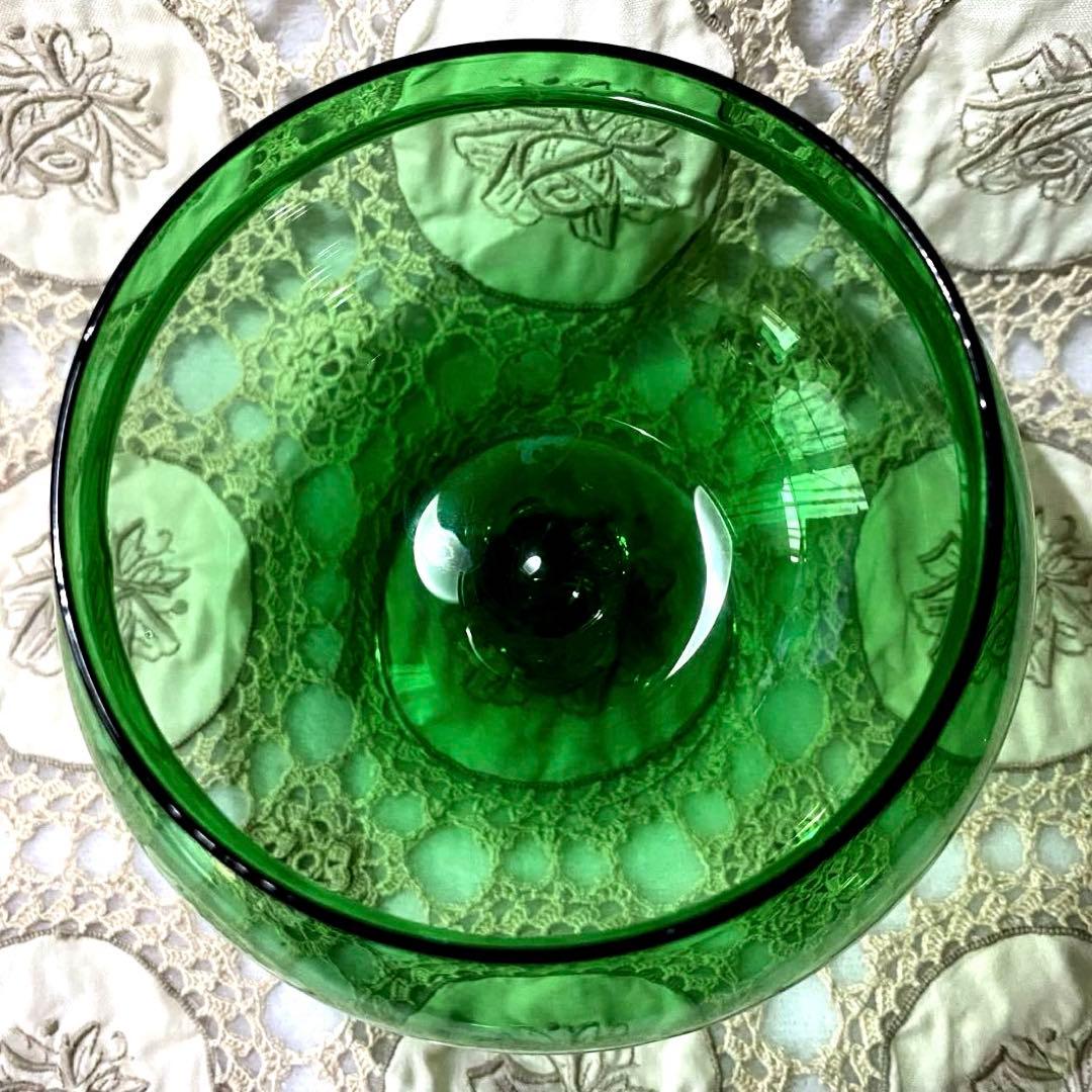 魔女の薬瓶　ヴィンテージ・エンポリベルデガラス　ボンボニエール・キャンディポット