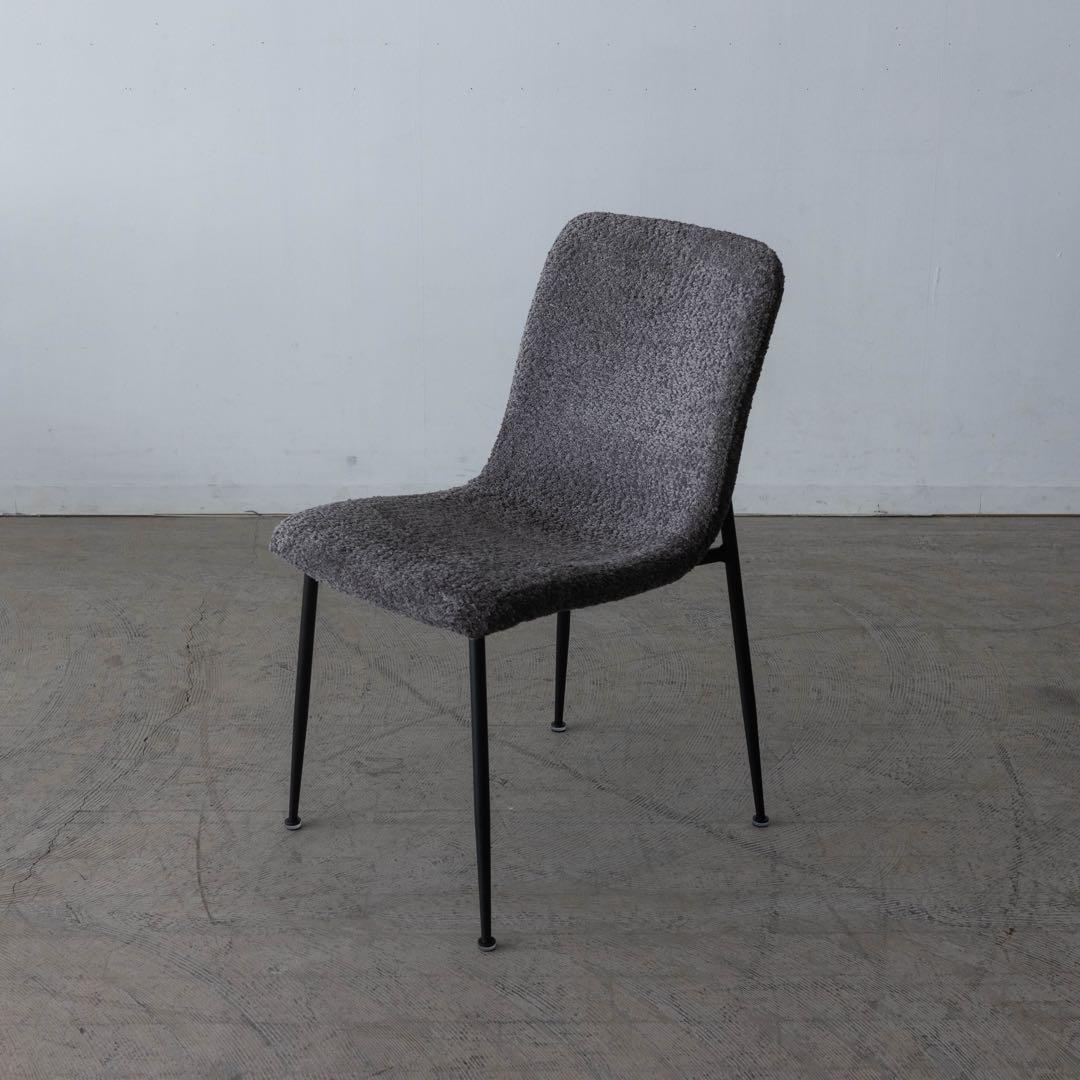 ダークグレー　ファブリックダイニングチェア