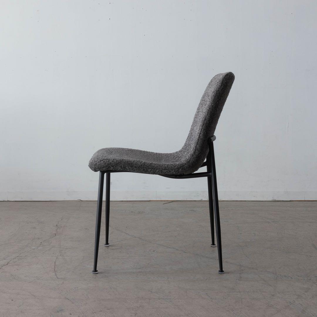 ダークグレー　ファブリックダイニングチェア