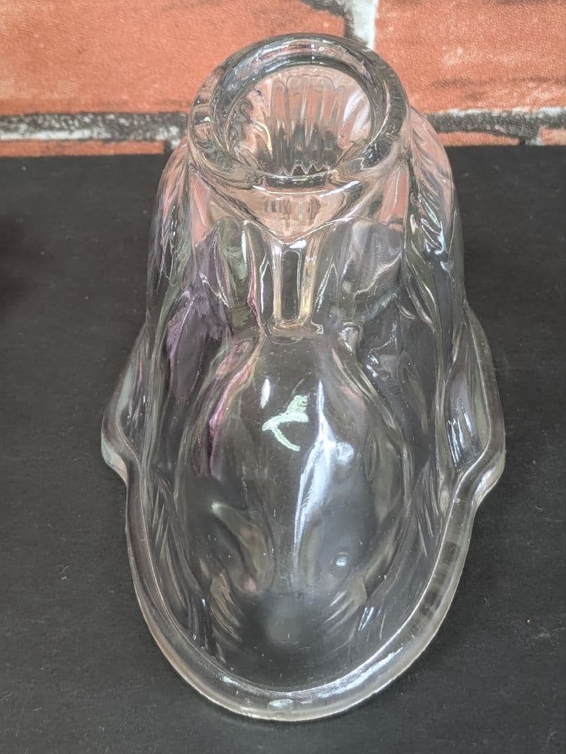 イギリス アンティーク ガラス製 ウサギゼリーモールド ３点セット