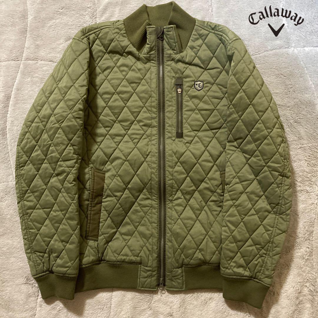 美品　Callaway ダイヤキルティングジャケット カーキ　サイズLL