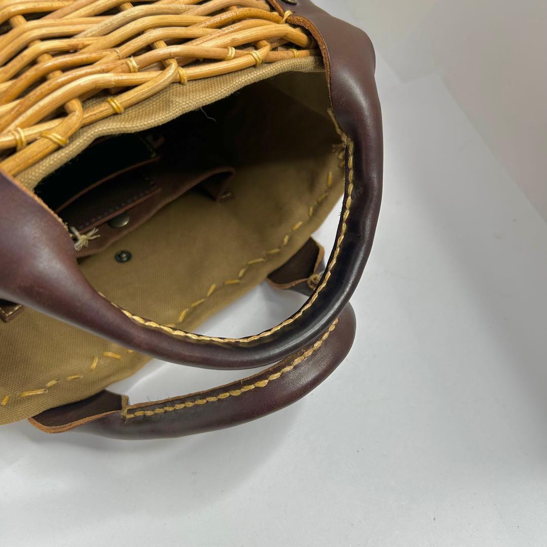 【極美品✨️】エバゴス カゴバッグ ハンドバッグ 被せ付き