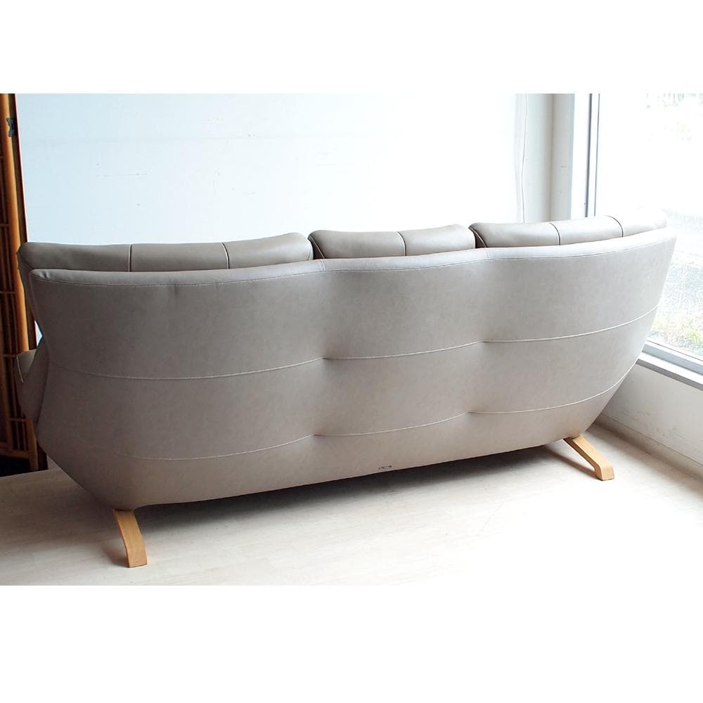 美品 カリモク ZU46 本革 3人掛ソファ 定価39.9万 ZR24074