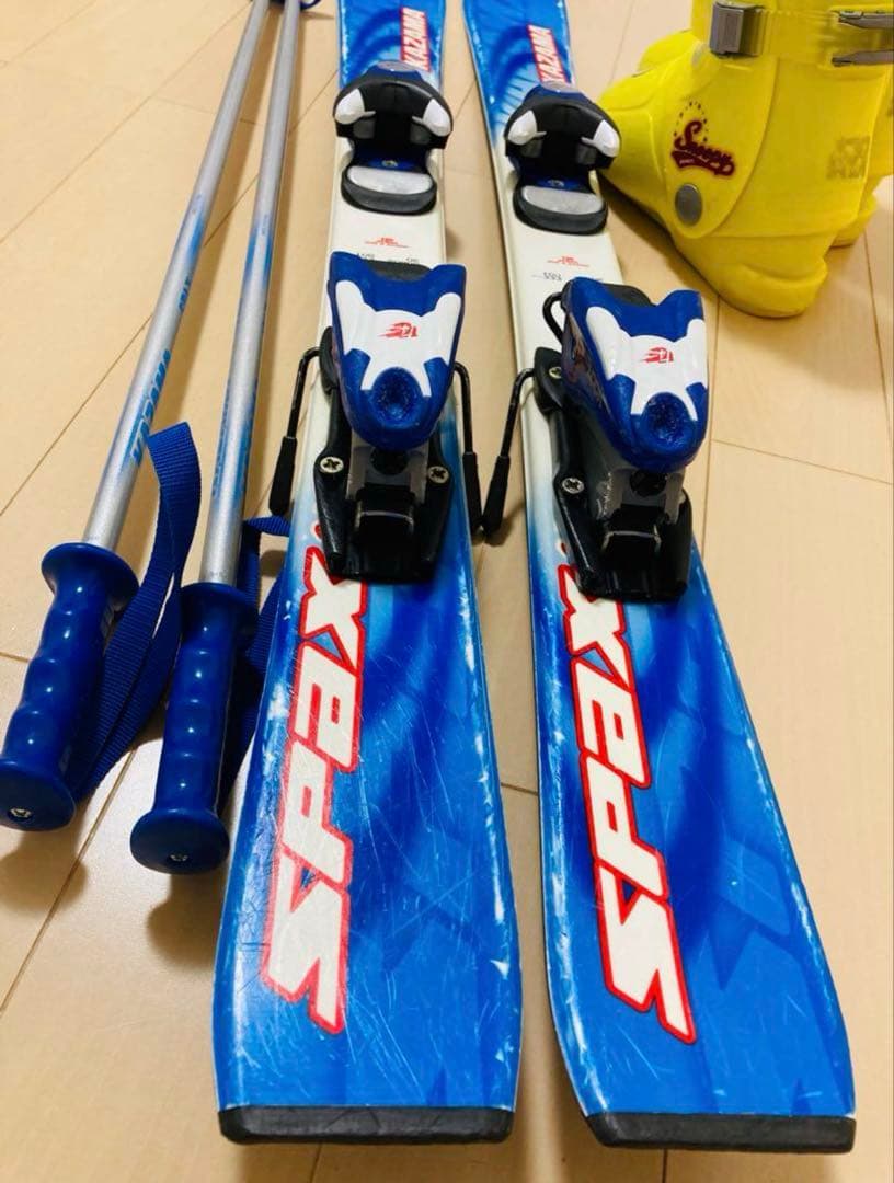 キッズ　スキー板　3点セット 100cm カザマ　子供用　ブーツ19cm