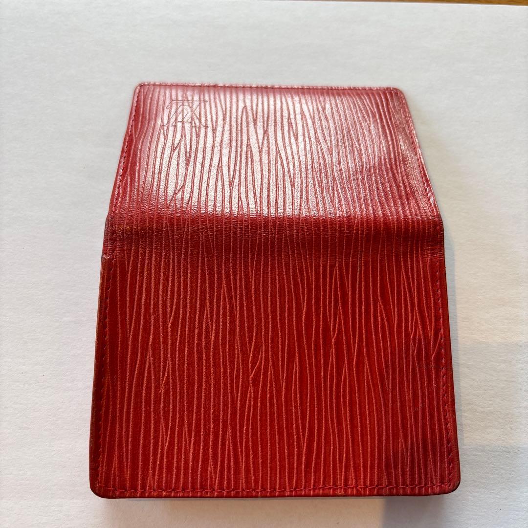 希少 LOUIS VUITTON 赤 レザー 名刺入れ 1980年代