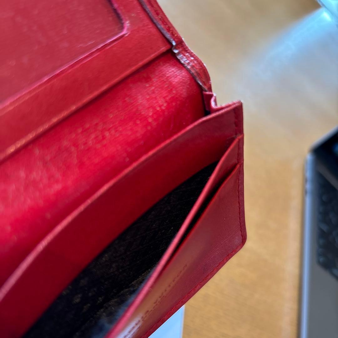 希少 LOUIS VUITTON 赤 レザー 名刺入れ 1980年代