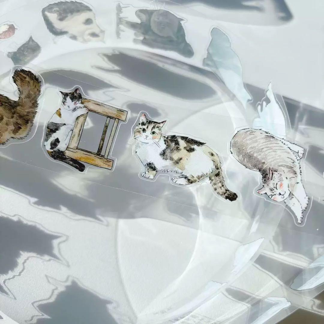 【9447】海外　10m巻　PETカッティング　マスキングテープ　猫　動物系