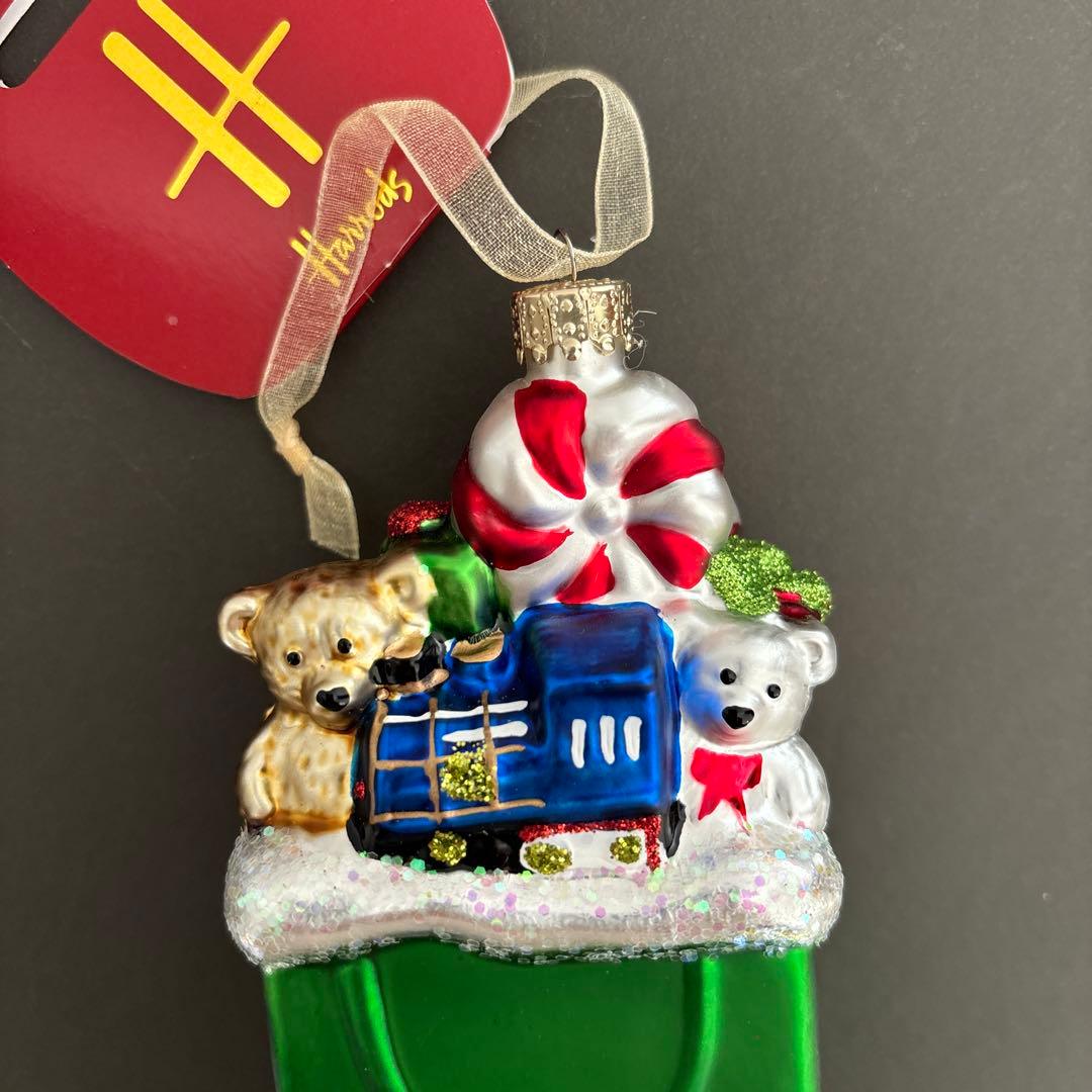 【即日発送／メルカリ便】 Harrods ハロッズ　ガラスオーナメント4個セット