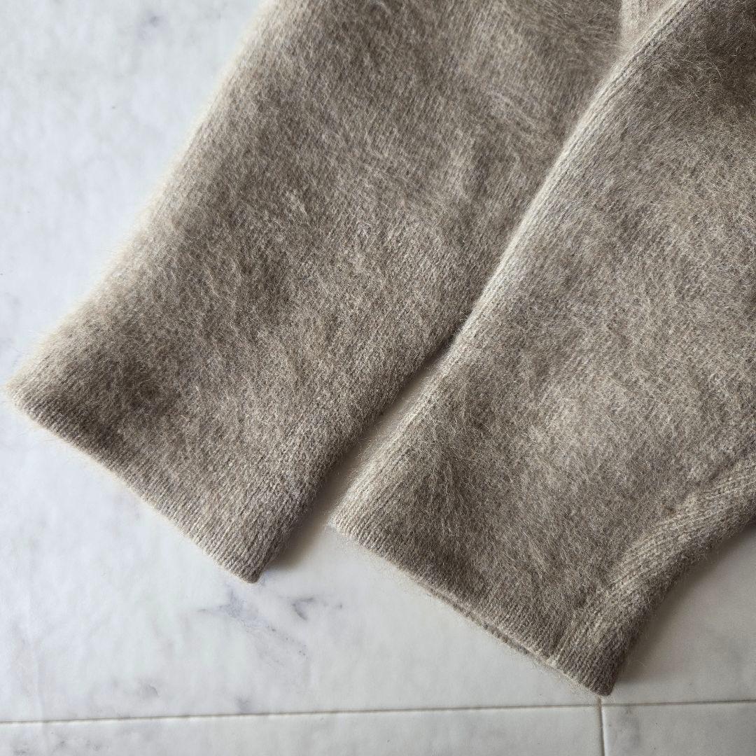 エレンディーク　ラクーンミックスダブルカーディガン　モカ　ブラウン　パープル