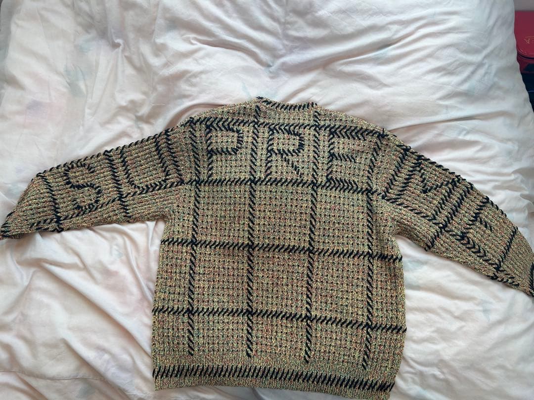 シュプリーム キルトステッチセーター イエロー Lサイズ