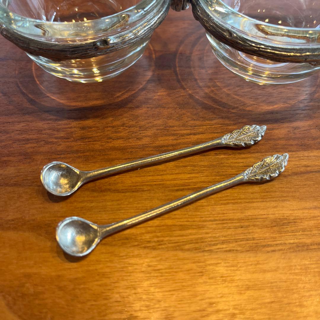 アトリエジュンコ　調味料入れ　ピューター　スプーン付き　美品　スパイスホルダー