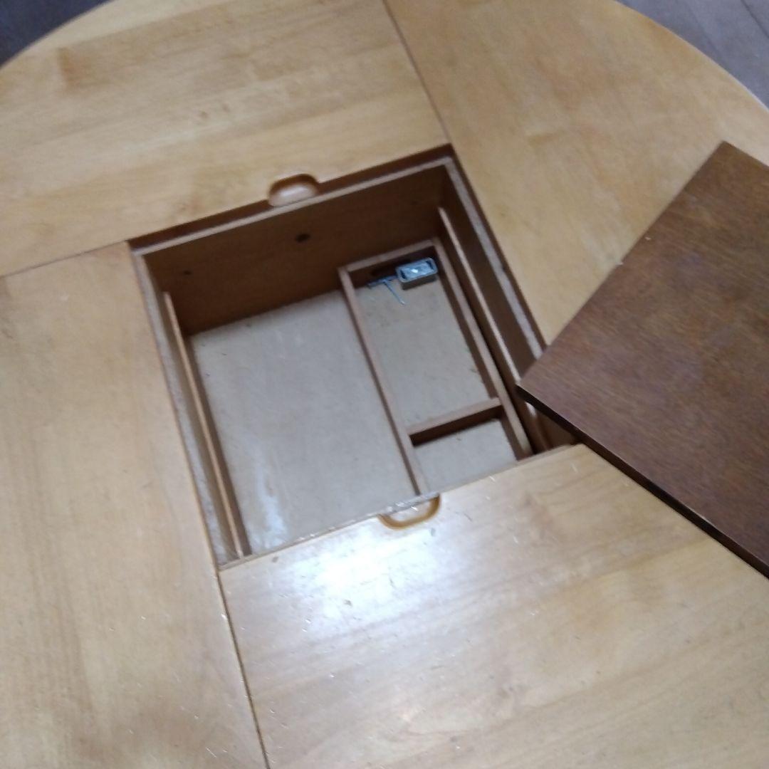 着払い　最終価格　北欧風ちゃぶ台　1台3役　　静岡家具　座卓、収納箱　高さ調節可