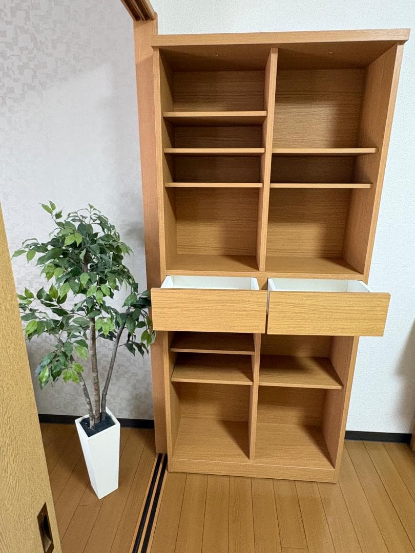 【完成品・送料込み】木製本棚 飾り棚 スリムデザイン たのメル便