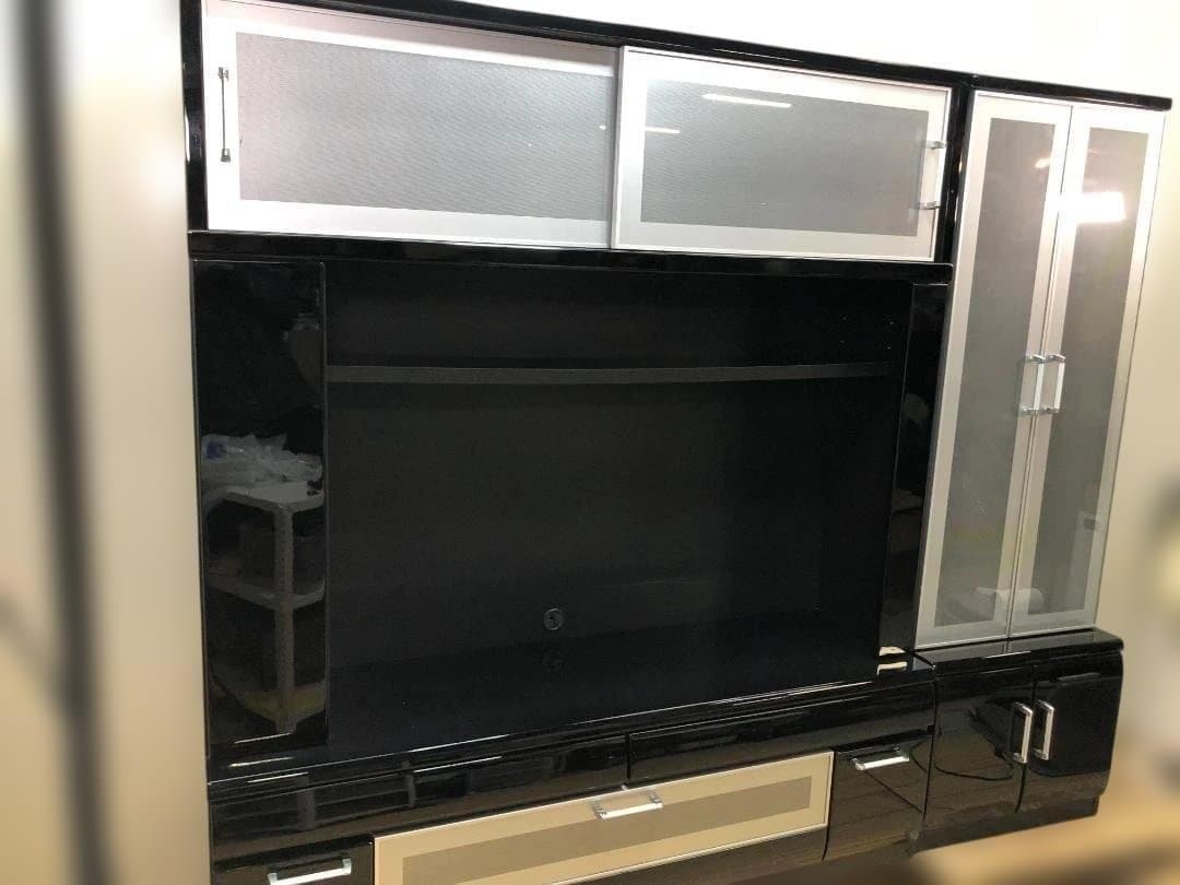 送料無料 ニトリ コーラル 壁面収納 テレビボードブラック ガラス扉251216