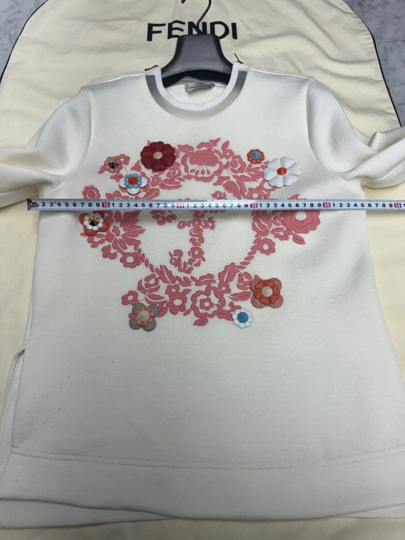 FENDI トップス　トレーナー　スウェットシャツ　アイボリー 花柄　サイズ38