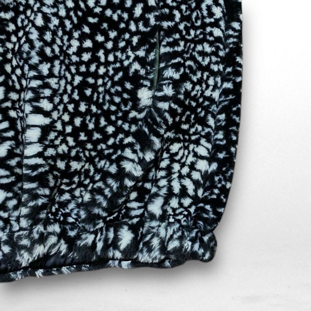 90's USA製 Ultra Fur フェイクファー ベスト レオパード 白黒
