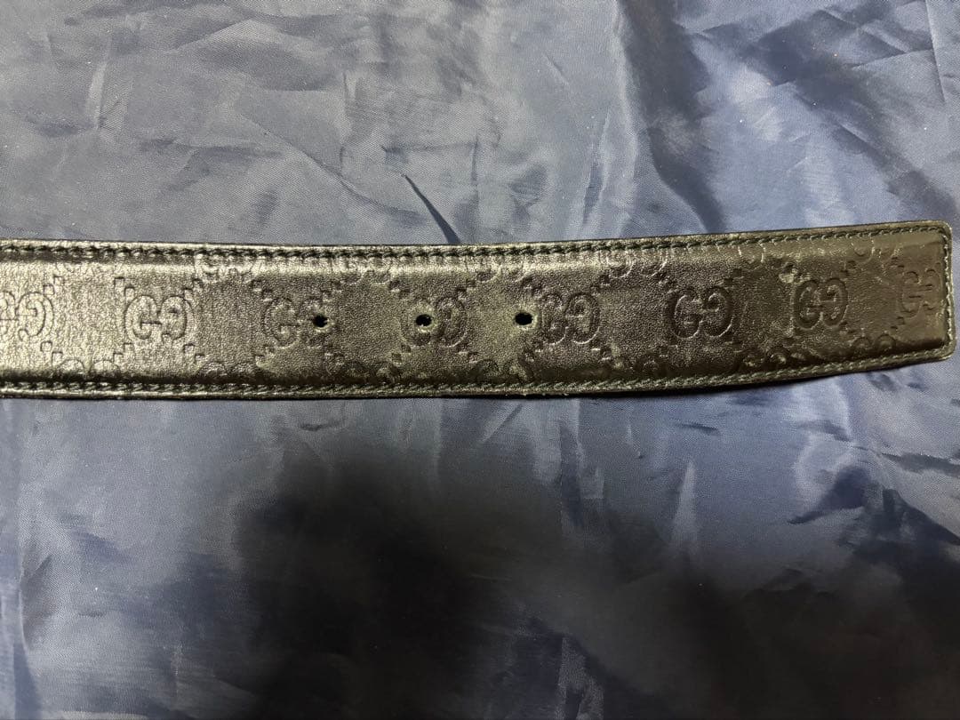GUCCI グッチ ダブルG ベルト ブラック レザー 正規品 メンズ 使用感有