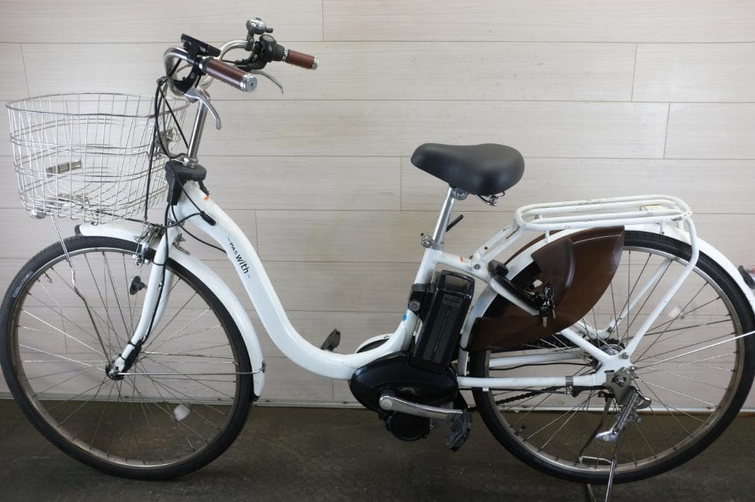 電動自転車ヤマハPAS　With 26インチ　3段　12.8Ah充電器あり