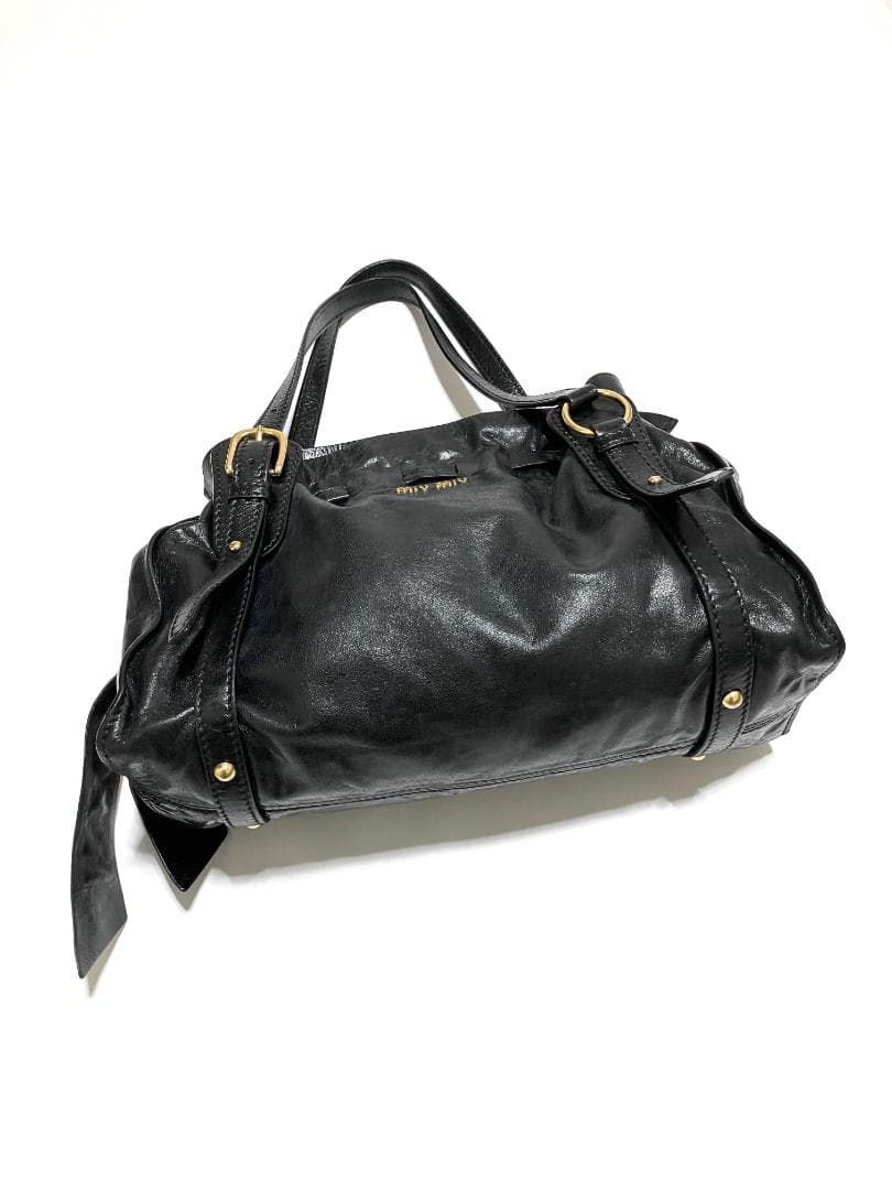 バッグ miu miu VITELLO Ribbon Leather Bag