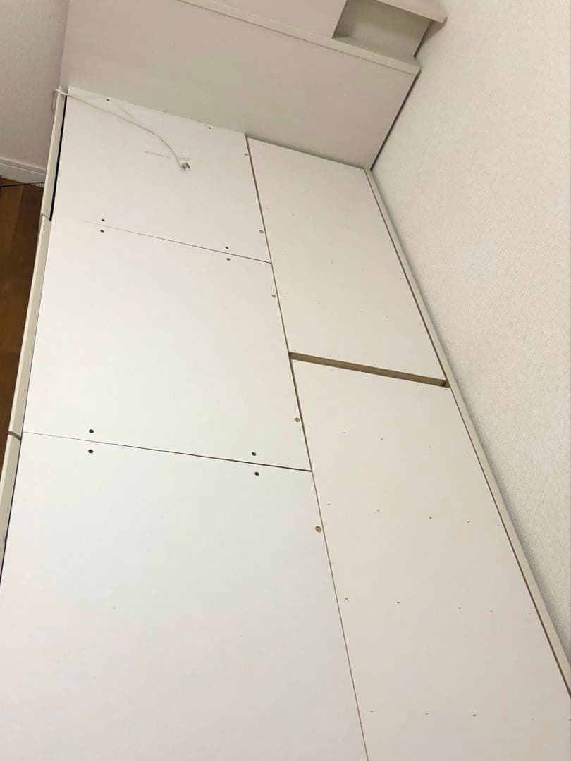ホワイト シングルベッドフレーム 引き出し付き