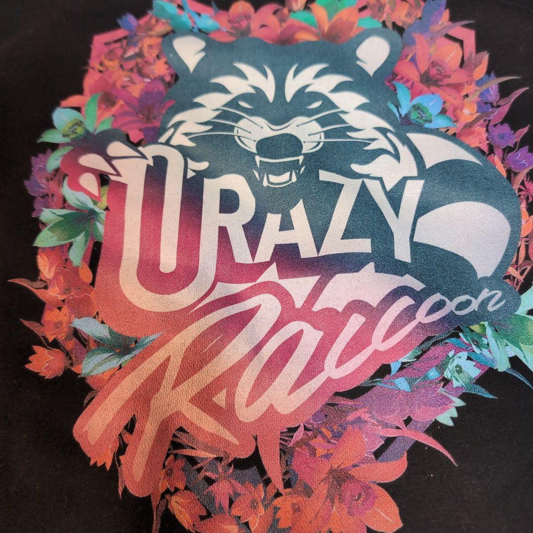 美品Crazy Raccoon オーバーサイズハーフジップスウェット Lブラック