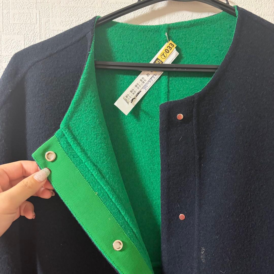 (期間限定値下中)美品◆SHIPS 配色 リバーシブル ノーカラー コート