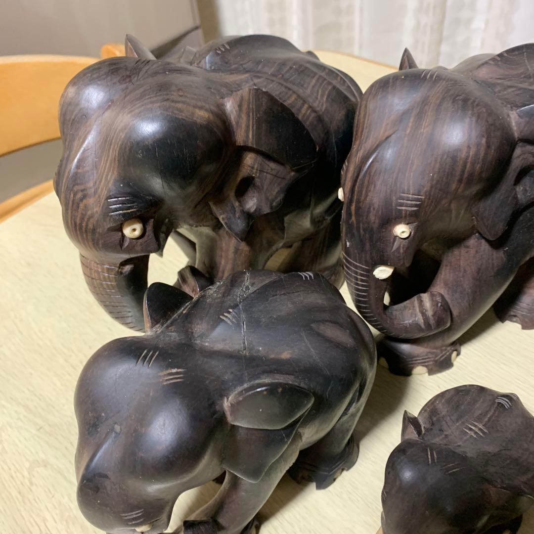 木製　象の置き物　昭和レトロ　ヴィンテージ　インテリア