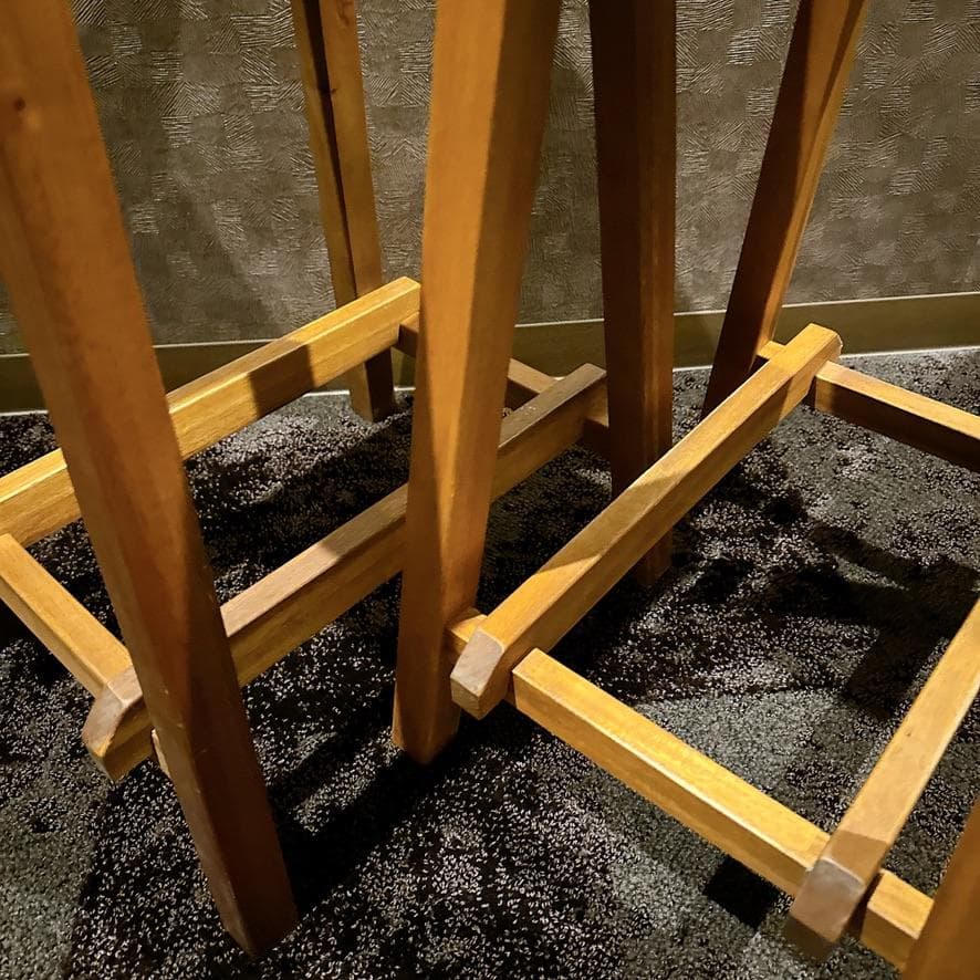 2脚セット 北欧風 天然木 カウンターチェア スツール ハイスツール ナチュラル