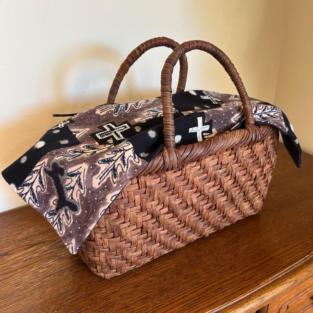 雪のある風景を楽しむバスケットカバー＊ミナペルホネンハギレ＊フリーカバー