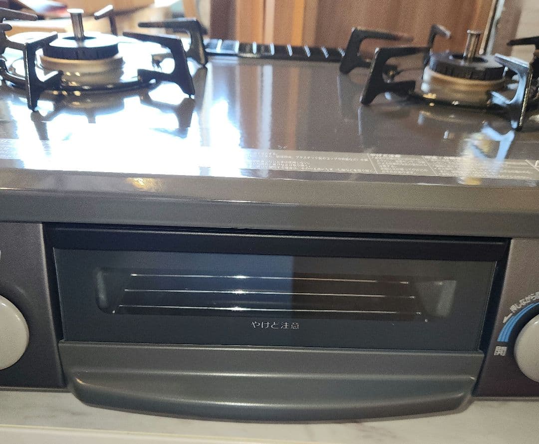 美品　リンナイ都市ガス用コンロ　KGM563DGR　2018年製　右側強火
