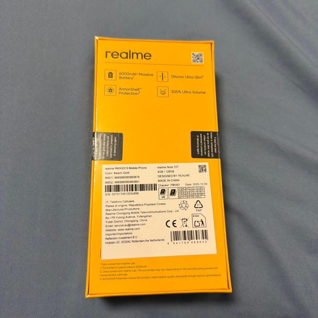 スマートフォン本体 realme Note 70T 4GB-128GB