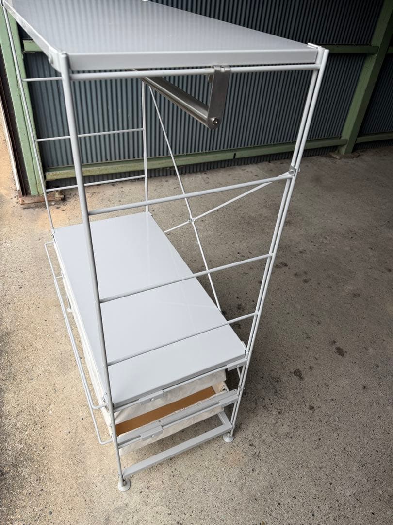 無印良品スチールユニットシェルフ 中120ワードローブ 引き出し帆布バスケット