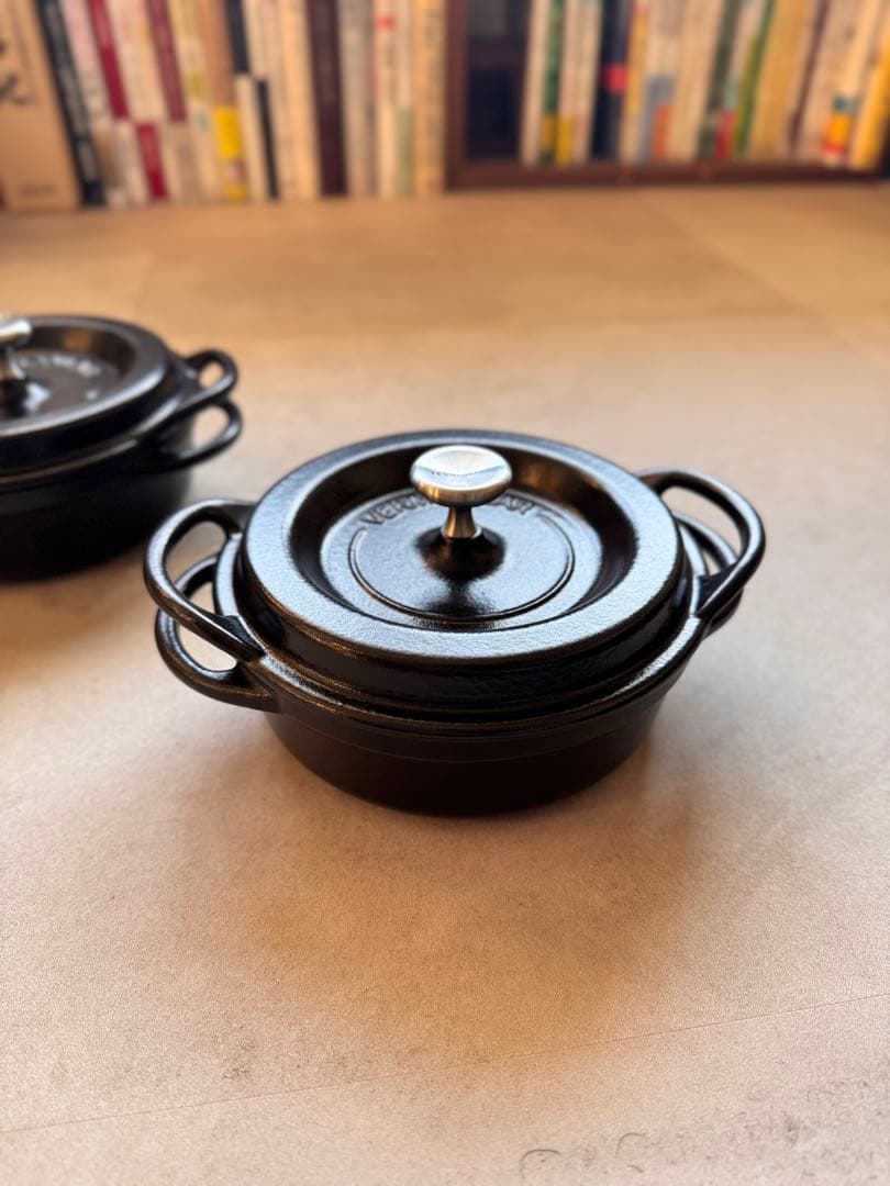 レア品)バーミキュラ オーブンポット黒 2個セット #14cm 浅型
