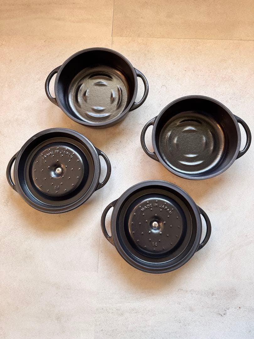 レア品)バーミキュラ オーブンポット黒 2個セット #14cm 浅型