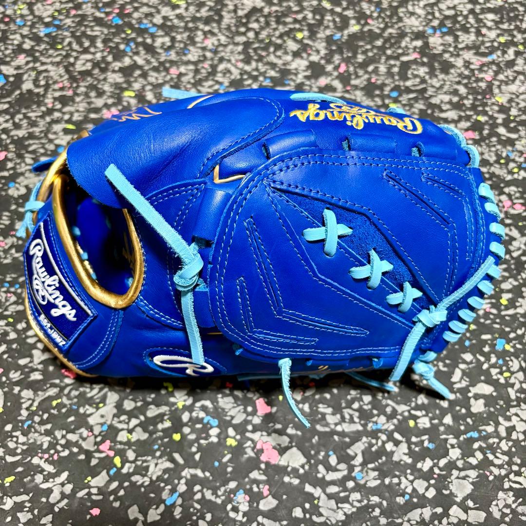 ローリングス 投手用 軟式用 グローブ ハイパーテック ブルー ゴールド 野球