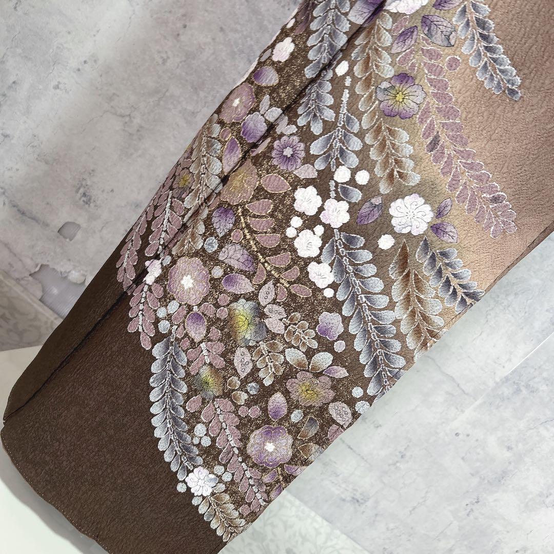 おまとめ割　訪問着フルセット　着物　正絹　辻ヶ花　ベージュ　ブラウン　大人可愛い