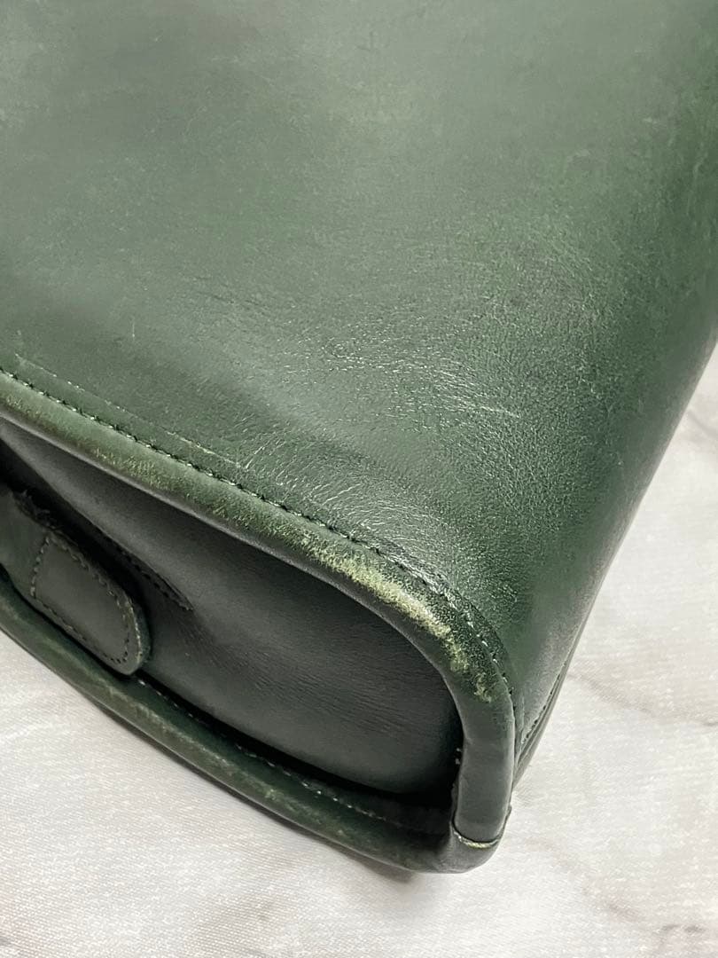 COACH オールドコーチ　ハーフムーン　ダークグリーン　ミニショルダーバッグ