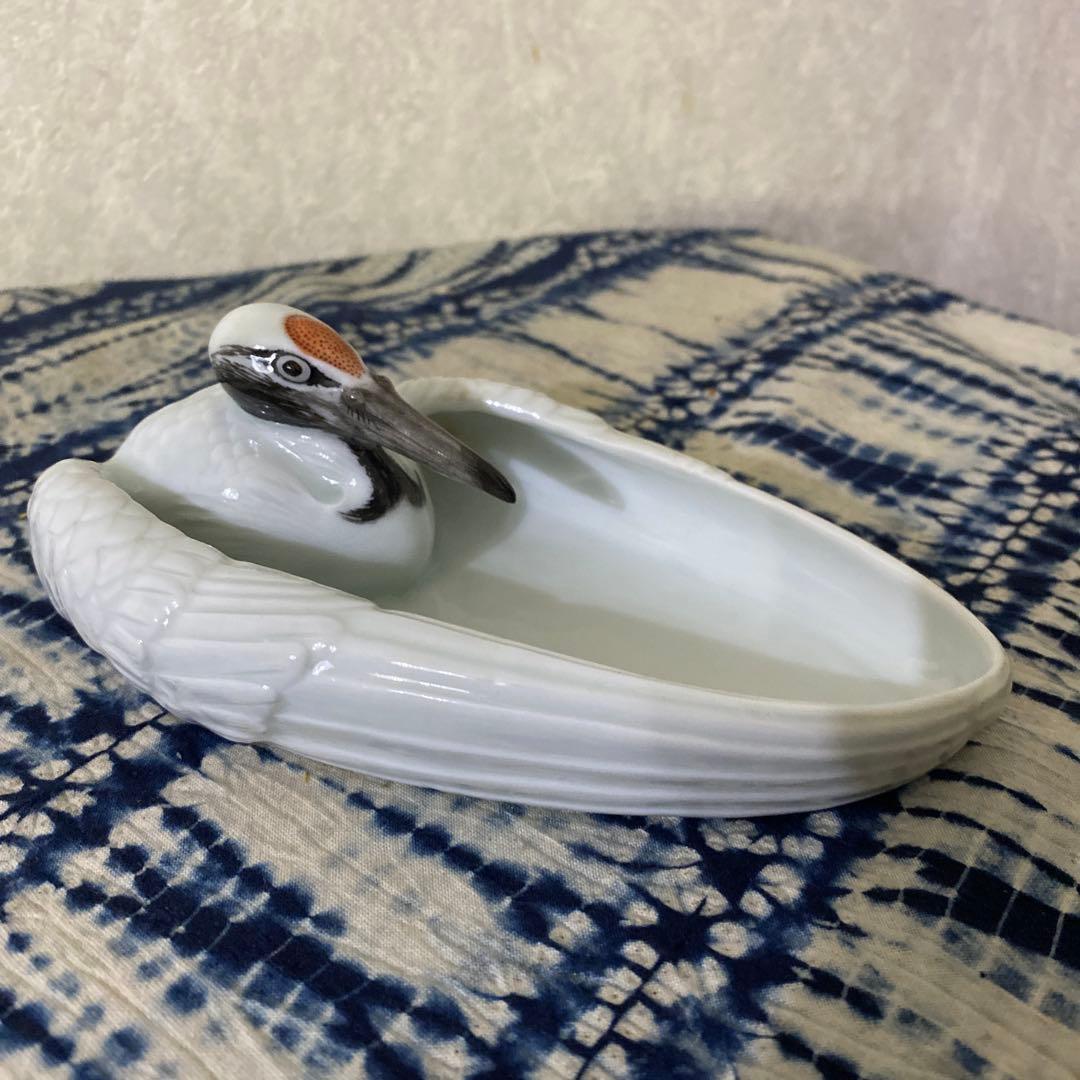 真葛香山　鶴　小物入れ