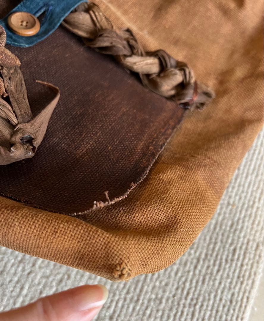 一点物◆柿渋 山葡萄 藍染リュック ハンドメイド 古布パッチワーク◆