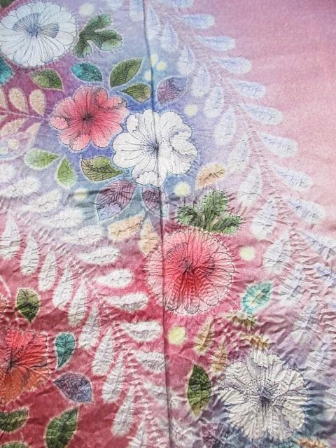 未着用に近い！辻が花＊落款付き＊総柄＊ラグジュアリー＊訪問着＊１６２ｃｍ＊裄６７