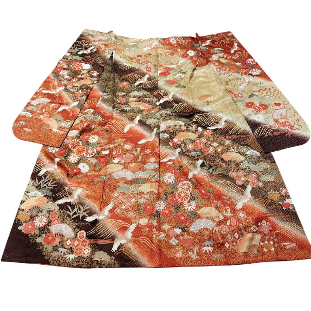 振袖フルセット(6点)・鈴乃屋・金彩加工・金駒刺繍・共八掛・正絹・逸品