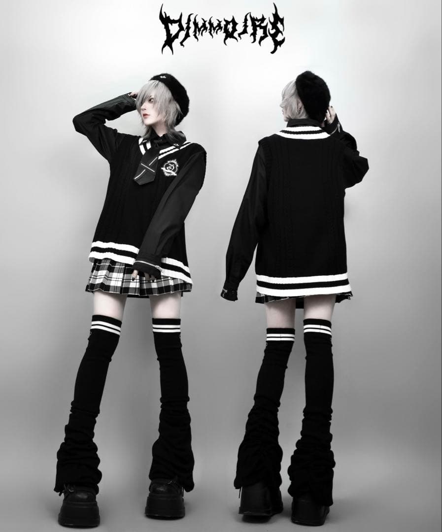 【〇】DimMoire DimMoire学園ニーハイウォーマー BLACK