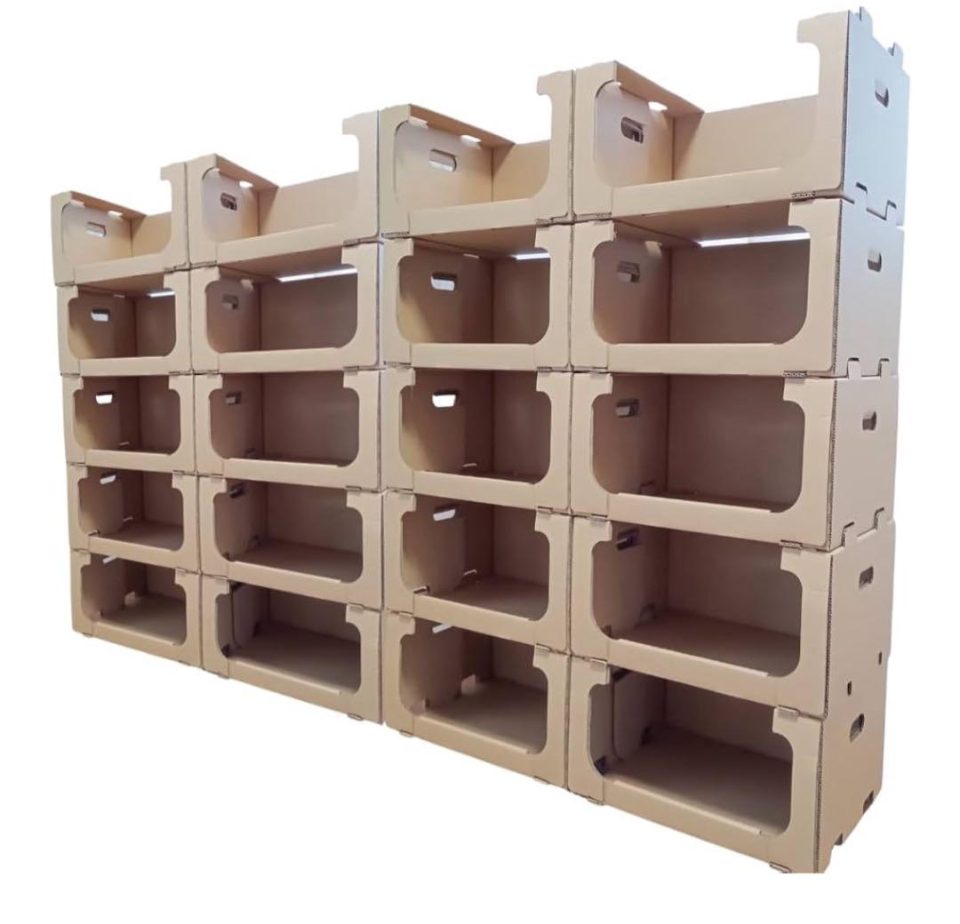 【20枚】レンゴーダンボール棚大 収納ボックス ピッキングボックス スタッキング