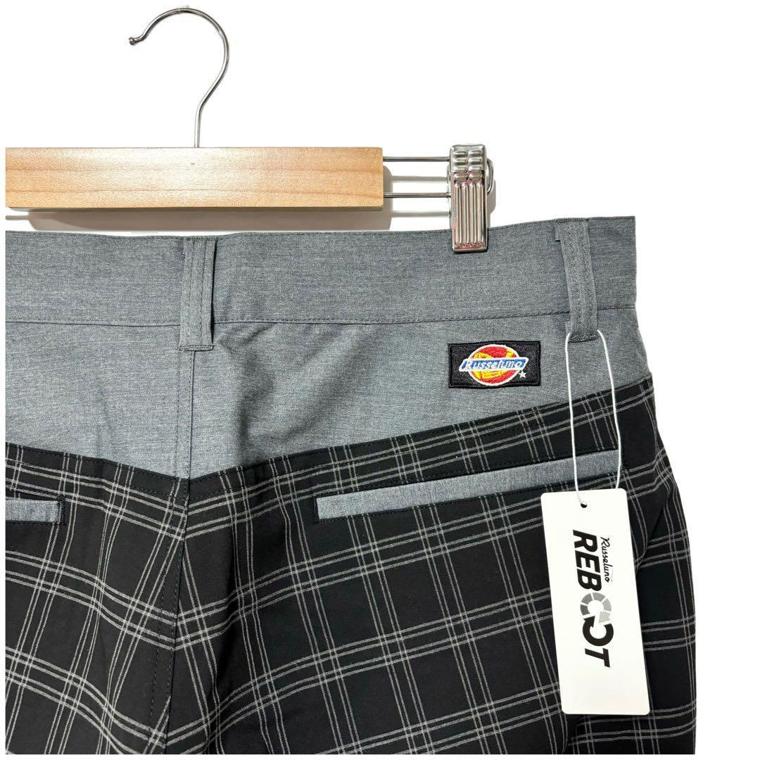 新品 ラッセルノ ゴルフ チェックパンツ ブラック L 5