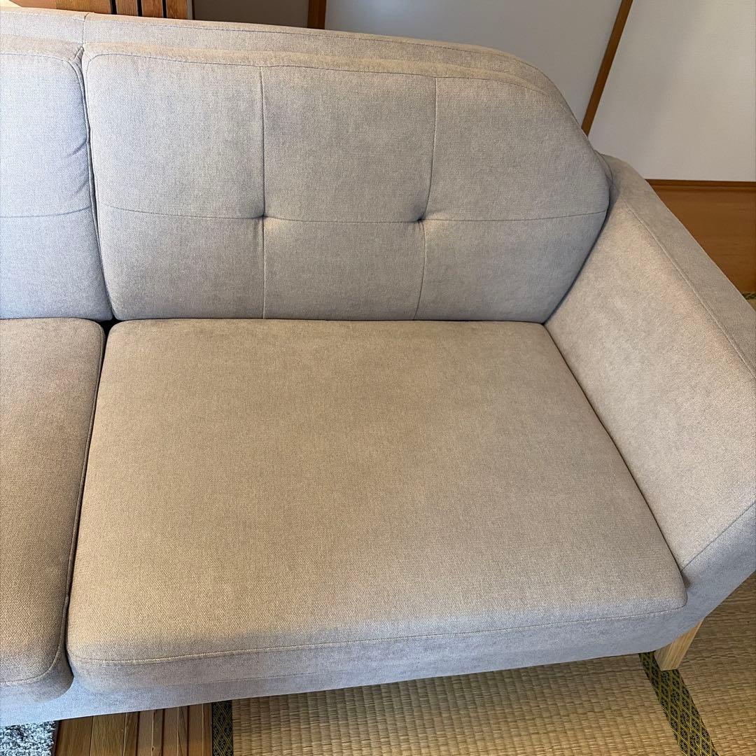 【美品】MODERNDECO モダンデコ ２人掛け 北欧 ソファ ライトグレー
