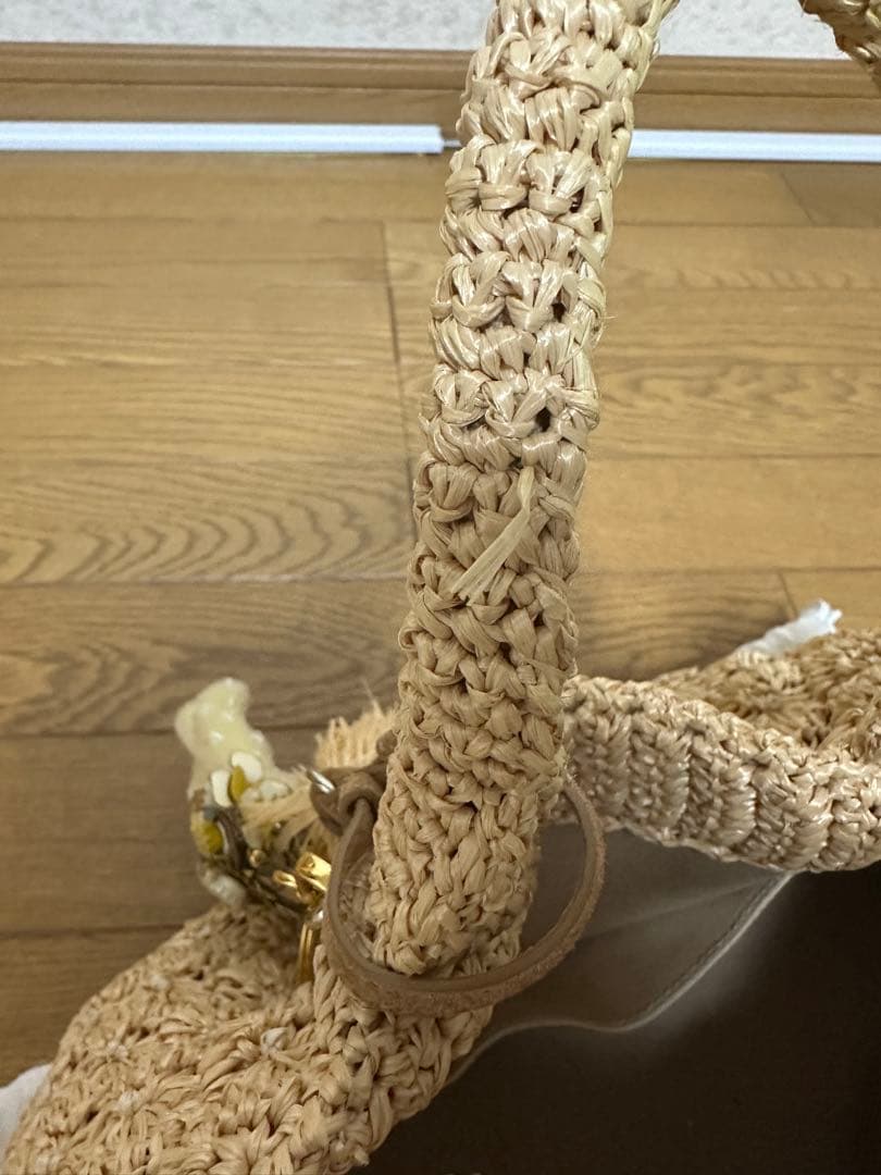 【PRADA】プラダカゴバッグ・ショルダー&タッセル付・プラダくまキーホルダー付