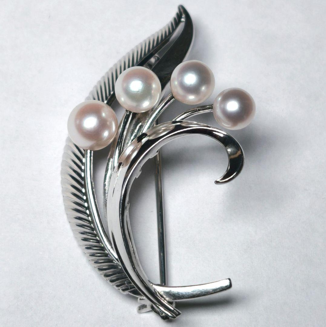 【美品 最高級!!】ミキモト ブローチ パール フォーマル 4珠 皇室御用達