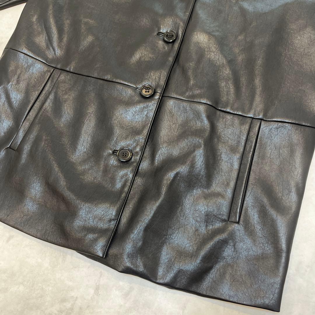 極美品◆RANDEBOO Vegan leather jacket◇ブラック