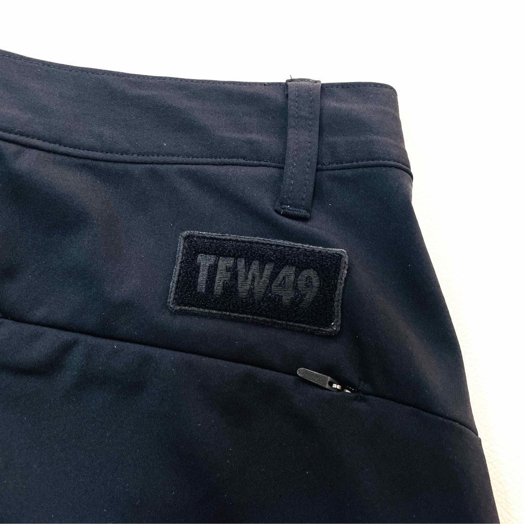 6602【美品】TFW49 ロングパンツ　スリムパンツ　ストレッチ　ブラック